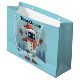Sacola Para Presentes Grande Saca de presente de Natal de robô fofo tecnologia