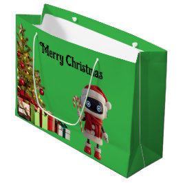 Sacola Para Presentes Grande Saca de presente de Natal de robô fofo tecnologia