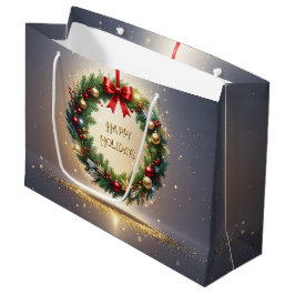 Sacola Para Presentes Grande Saca de Presente de Natal Festivo Coroa