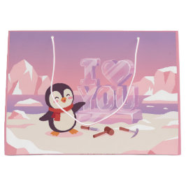 Sacola Para Presentes Grande Saca de Presente do Dia dos Namorados do Pinguim F