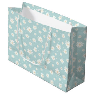 Sacola Para Presentes Grande Saca de Presente Flor Turquesa Pastel Fofa