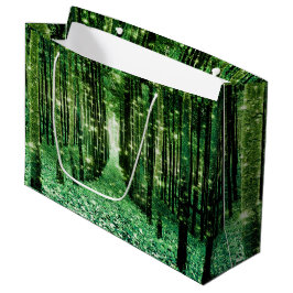 Sacola Para Presentes Grande Saca de Presente Floresta Mágica Verde Mistério