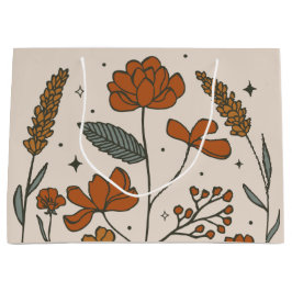 Sacola Para Presentes Grande Saca de presente grande de flor silvestre boho
