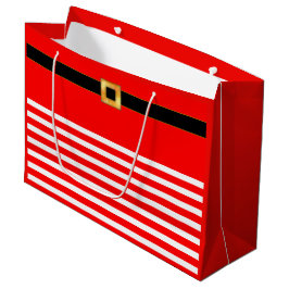 Sacola Para Presentes Grande Saca de presente listrada de vermelho e branco fof