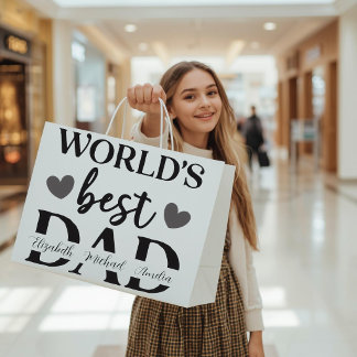 Sacola Para Presentes Grande Saca de Presente Personalizada Melhor Pai do Mundo