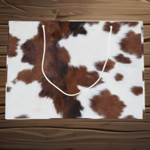 Sacola Para Presentes Grande saco branco branco de pele de vaca grande
