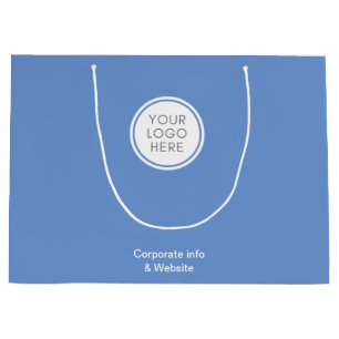 Sacola Para Presentes Grande Saco corporativo azul com detalhes sobre logotipos