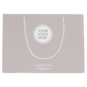 Sacola Para Presentes Grande Saco corporativo cinza com detalhes sobre logotipo