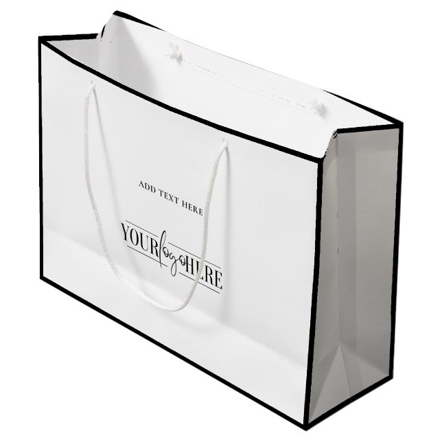 Sacola Para Presentes Grande Saco de compras boutique exclusivo e moderno com l (Frente inclinada)