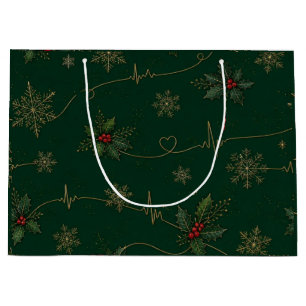 Sacola Para Presentes Grande Saco de Natal de Cardiologia EKG ECG Eletrocardiog