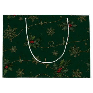 Sacola Para Presentes Grande Saco de Natal de Cardiologia EKG ECG Eletrocardiog