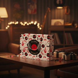 Sacola Para Presentes Grande Saco de papel grande com tema de música personaliz
