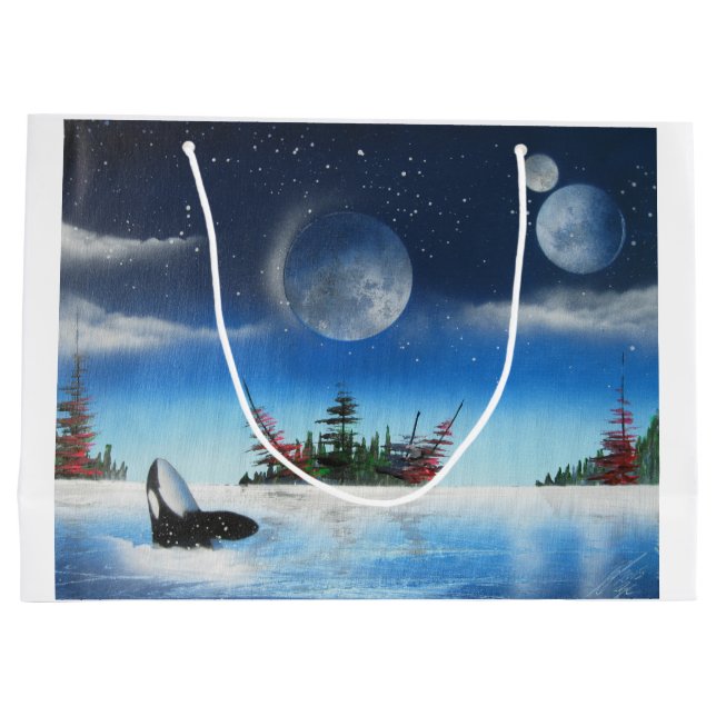 Sacola Para Presentes Grande Saco de Presença de Baleia (Verso)