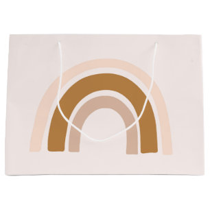 Sacola Para Presentes Grande saco de presente arco-íris em neutros cor-de-rosa