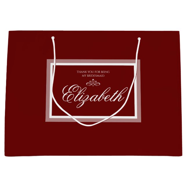 Sacola Para Presentes Grande Saco de presente branco e vermelho (Frente)