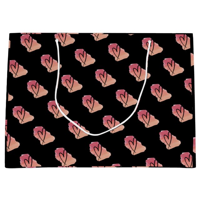 Sacola Para Presentes Grande Saco de presente cardíaco (Frente)