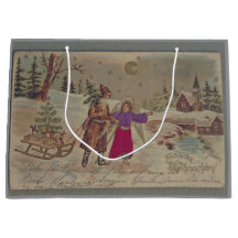 Saco de Presente Cena de NATAL VINTAGE