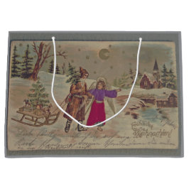 Sacola Para Presentes Grande Saco de Presente Cena de NATAL VINTAGE