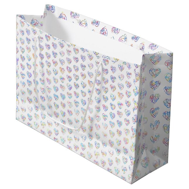 Sacola Para Presentes Grande Saco de presente com 44 idiomas sem legendas (Frente inclinada)