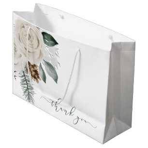 Sacola Para Presentes Grande Saco de Presente de Agradecimento Floral em Aquare