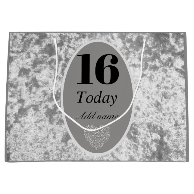 Sacola Para Presentes Grande Saco de presente de aniversário de veludo personal (Frente)