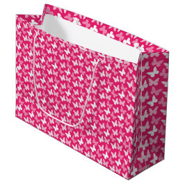 Sacola Para Presentes Grande Saco de Presente de Borboletas Rosa Quente, Borbol