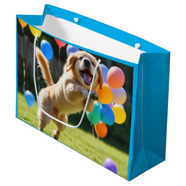 Sacola Para Presentes Grande Saco de Presente de Cachorrinho (Frente inclinada)