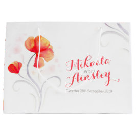 Sacola Para Presentes Grande Saco de presente de casais laranja de casamento em