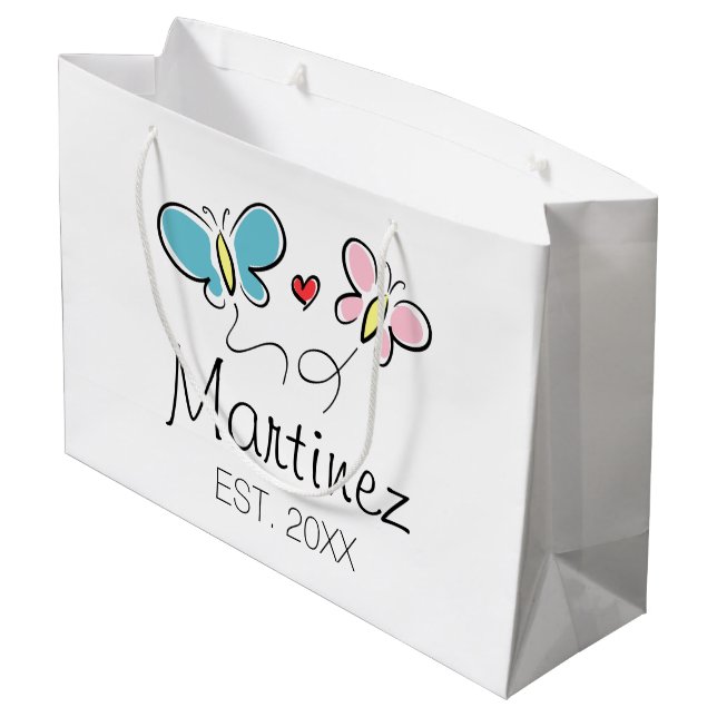 Sacola Para Presentes Grande Saco de presente de casamento personalizado para r (Verso inclinado)