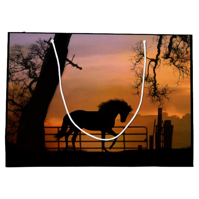 Sacola Para Presentes Grande Saco de Presente de Cavalo Whimsical (Verso)