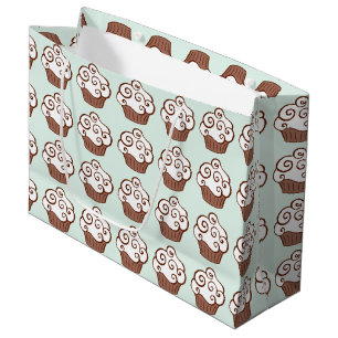 Sacola Para Presentes Grande Saco de Presente de Cupcakes de Baunilha Menta