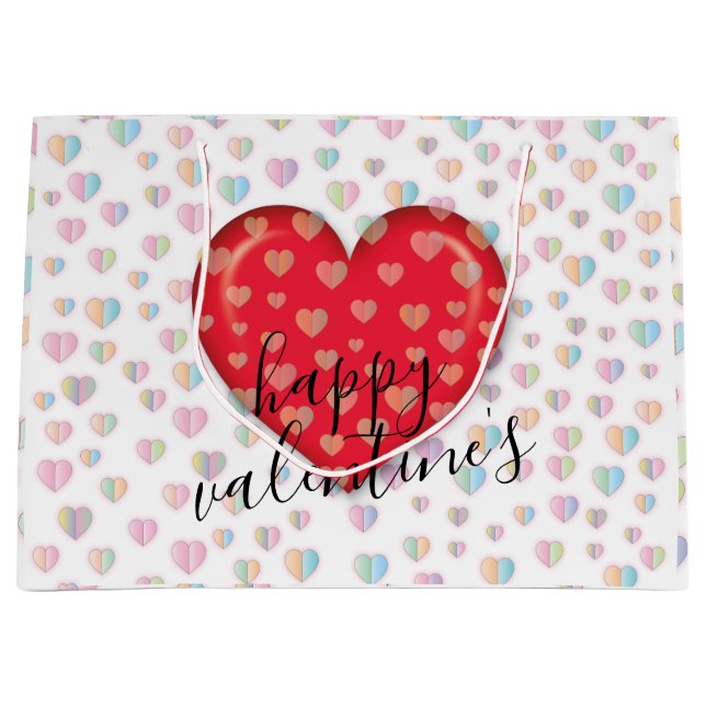 Sacola Para Presentes Grande Saco de presente de dia dos namorados Elegant Chic (Frente)