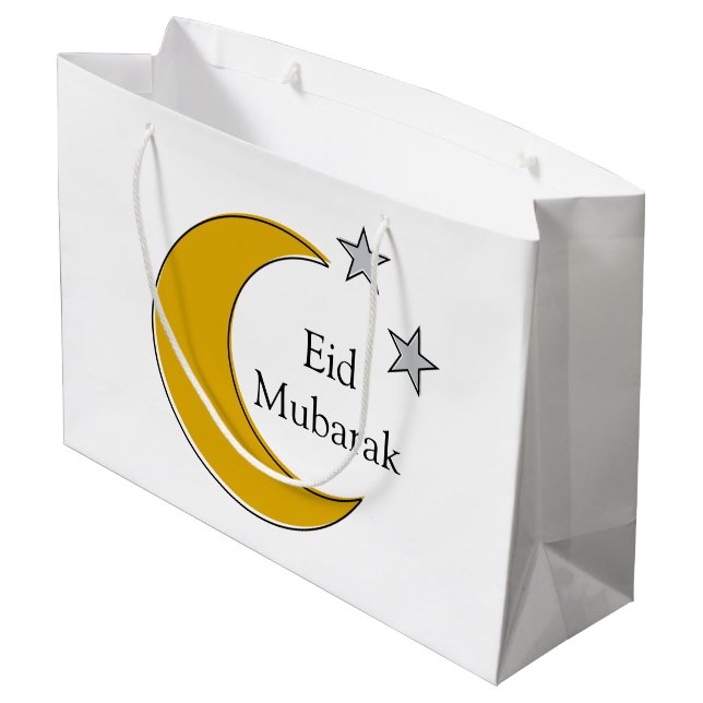 Sacola Para Presentes Grande Saco de Presente de Eid Personalizável (Verso inclinado)