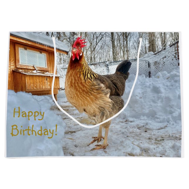 Sacola Para Presentes Grande Saco de Presente de Frango Digno (Frente)