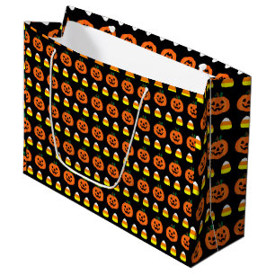 Sacola Para Presentes Grande Saco de Presente de Halloween Candy Corn, Abóboras