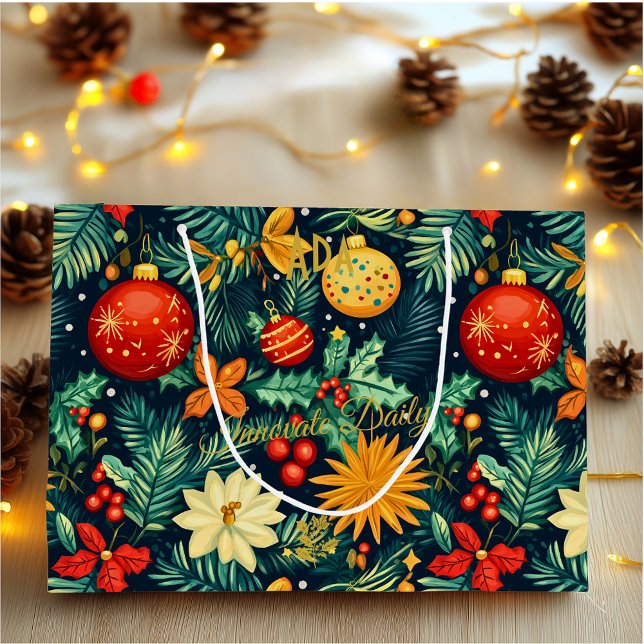 Sacola Para Presentes Grande Saco de Presente de Natal Clássico com Enfeites e  (Criador carregado)