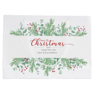 Sacola Para Presentes Grande Saco de Presente de Natal com Aguarela Verde