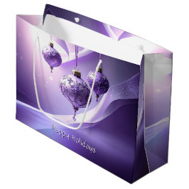 Sacola Para Presentes Grande Saco de Presente de Natal com Bola Decorativa Roxa