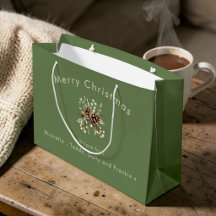 Saco de Presente de Natal Personalizado Verde Salv