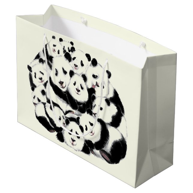 Sacola Para Presentes Grande Saco de Presente de Panda Engraçado (Verso inclinado)