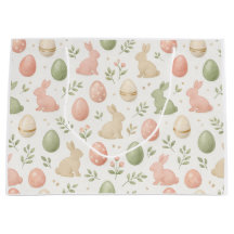 Saco de Presente de Páscoa de Aquarela Pastel e Co