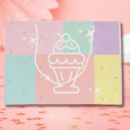 Sacola Para Presentes Grande Saco de Presente de Sundae de Sorvete Retrô