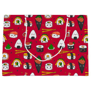 Sacola Para Presentes Grande Saco de Presente de Sushi Kawaii