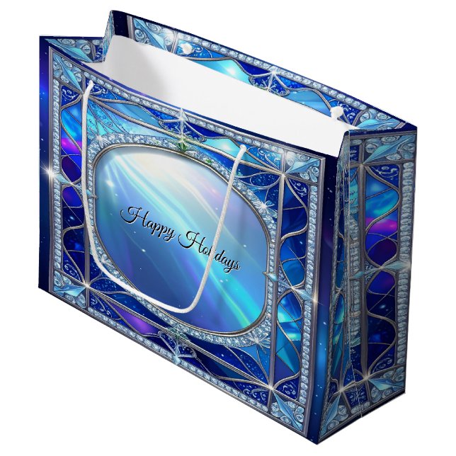 Sacola Para Presentes Grande Saco de Presente Decorativo Azul (Frente inclinada)