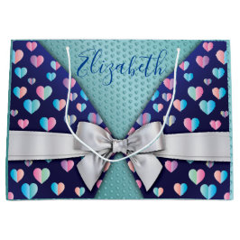 Sacola Para Presentes Grande Saco de Presente Elegante com Laço e Coração Salpi