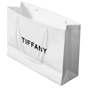 Sacola Para Presentes Grande Saco de Presente Elegante Tiffany em Preto e Branc