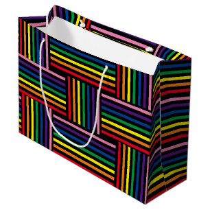 Sacola Para Presentes Grande Saco de Presente - Fitas Coloridas Tecidas em Arco