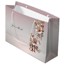 Saco de Presente Floral Rosa Decorativo