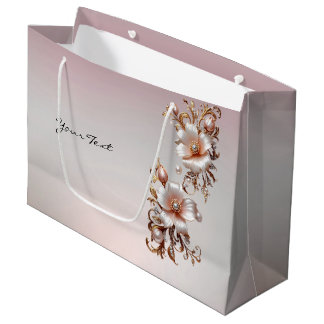 Sacola Para Presentes Grande Saco de Presente Floral Rosa Decorativo