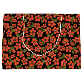 Sacola Para Presentes Grande Saco de presente floral vermelho